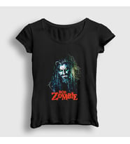 Presmono Kadın Siyah Hellbilly Deluxe Rob Zombie T-Shirt 475252tt