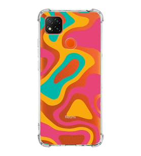 Xiaomi Redmi 9C Köşe Korumalı Antişok Kapak Renkli Desen Tasarımlı Şeffaf Silikon Kılıf