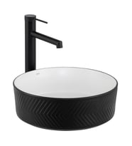 E-W5002SB Tezgah Üstü Lavabo Mat Siyah & Parlak Beyaz