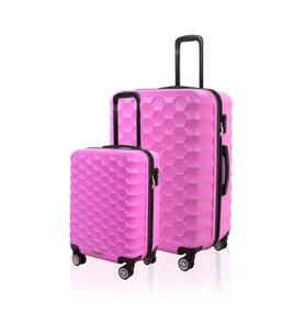 Polo&Sky Petek Model Pembe Renk 2'li Valiz Seti (Küçük+Büyük)