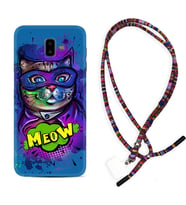 Samsung J6 Plus J7 Prime J7 Pro M20 Kılıf Boyun Asklı Rasta Silikon Super Meow 1715