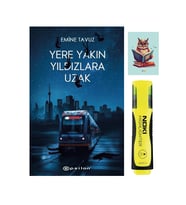 Yere Yakın Yıldızlara Uzak -Emine Tavuz - Epsilon Yayınevi - Sarı Fosforlu Kalem - Not Defterli Seti (Renksiz)