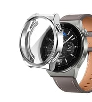 Microsonic Huawei Watch GT 3 Pro 43mm Seramik Kılıf 360 Full Round Soft Silicone Gümüş
