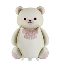 Retro Krem Sevimli Ayı Balon Büyük Teddy Bear Folyo Balon