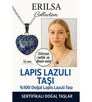 Sertifikalı Kalp Model Mini Lapis Lazuli Kolye – Bilgelik, İfade Gücü ve Ruhsal Derinlik Taşı (Çok Renkli)