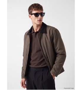LCW Vision Haki Regular Fit Kadife Yaka Erkek Mont