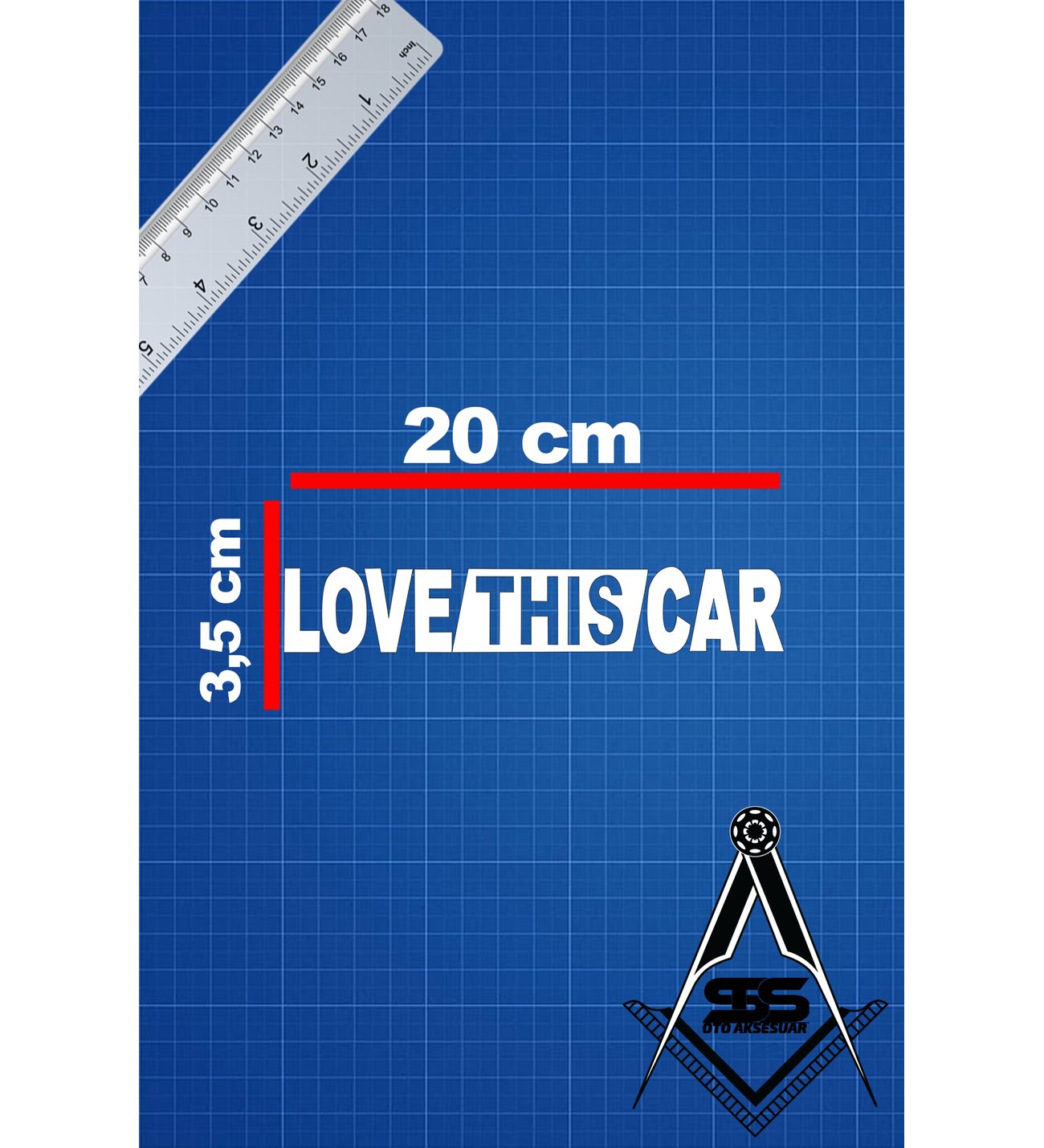 Love This Car 20x3,5 Jdm Yazı Araba-motosiklet Cam Etiket Sticker