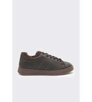 Hakiki Deri Comfort Taban Kürklü Kadın Sneaker (KAHVE)