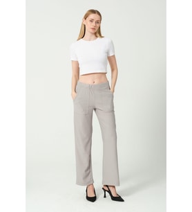 Kadın Yüksek Bel Bol Paça Pantalon
