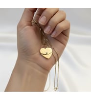 ​Gizli Aşk Mektubu  İsim Yazılı Zarf Açılan Çelik Kolye (Gold)
