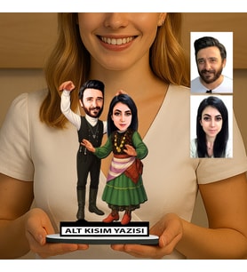 KİŞİYE ÖZEL SEVGİLİLER GÜNÜ HEDİYESİ YÖRESEL KARİKATÜR BİBLO FN38