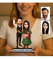 KİŞİYE ÖZEL SEVGİLİLER GÜNÜ HEDİYESİ YÖRESEL KARİKATÜR BİBLO FN38