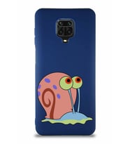 Xiaomi Redmi Note 9 Pro Soft Premier Kapak Salyangoz Gary Tasarımlı Silikon Kılıf - Lacivert (Şeffaf)