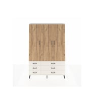 Arges Dolap 5 Raflı 6 Çekmeceli Tek Askılı 132x30x195 Aytaşı-Çam/Aytaşı