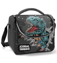Coral High Erkek Okul Okul Beslenme Çantası - Siyah Gri Dinazor - Termal Astarlı