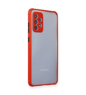 Samsung Galaxy A72 Kılıf Miami Şeffaf Silikon - Kırmızı