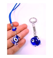 Küre Nazar Boncuk Anahtarlık +burgu Boncuk Araba Dikiz Ayna Süsü El Yapımı Cam Hediyelik Set