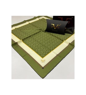 Geometrik Desen Black Seri Twill Eşarp Eşarp Askısı ile Birlikte 90x90 cm Yağ Ye