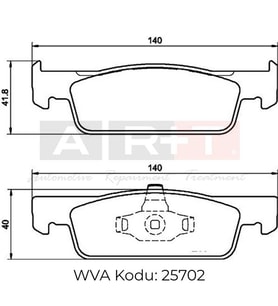 DİSK FREN BALATASI ÖN RENAULT CLIO IV 12 > SYMBOL-II 08> SANDERO-II 12> TWINGO-III 14> / DACIA  LOGAN 13 > INCE TIP