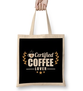 Certified Coffee Lover Caffeine Addict Bez Çanta Uzun Saplı