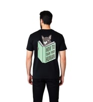 Erkek Grafik Baskılı Mizah Tişört Köpek Kitap Deseni Rahat Kesim Günlük Giyim Modern Şık Konforlu