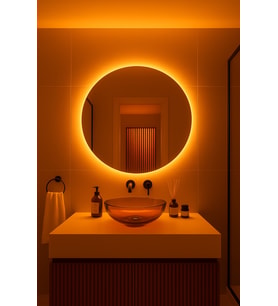 Digital Hayat  Led Işıklı Yuvarlak Ayna  Dekoratif Banyo Makyaj Aynası RGB Beyaz Günışığı Amber Mavi Kırmızı  50cm - 80cm