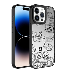 Apple iPhone 14 Pro Max Kılıf Aynalı Desenli Kamera Korumalı Parlak Zore Mirror Kılıf Seyahat