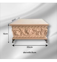 Ahşap- Ham Mdf- Desenli-takı-makyaj-aksesuar-çok Amaçlı- Ayaklı Kare Dekoratif Kutu