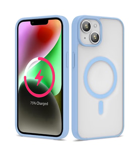 Apple iPhone 13 Uyumlu Kılıf M-safe Wireless Şarj Özellikli Silikon Zore Ege Kapak (Açık Mavi)