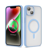 Apple iPhone 13 Uyumlu Kılıf M-safe Wireless Şarj Özellikli Silikon Zore Ege Kapak (Açık Mavi)