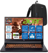 Acer Nitro V17 ANV17 Aı Amd Ryzen™ 7 260 24GB Ddr5 2tb SSD 8GB/RTX5070 85W 17.3"wqxga 2560X1440 165Hz IPS Freedos Gaming Bilgisayar. NHQZKEY001F04+ZETTAÇANTA