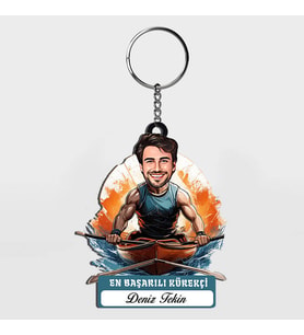 Karikatürlü - Erkek Kürekçi İsimli Anahtarlık