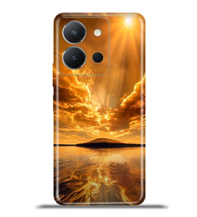 Vivo Y36 Kapak HD Renkli Dizayn Silikon Kılıf - Sıcak Günbatımı