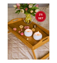 Minimal Beton Mumluk 2’li Set – El Yapımı Dekoratif Tealight Mumluk