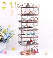 İthal Metal Dönen Kare Model Bakır Renk 46x16 Cm Küpe Standı