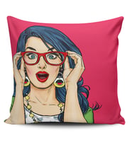 Alkanhomes Pop Art Kızı Dijital Baskılı Kırlent Kılıfı