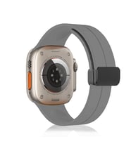 Apple Watch 40mm Kordon Magnetli Ayarlanır Silikon Kordon (Koyu Gri)