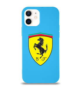 Apple iPhone 12 Uyumlu Lansman Kılıf Ferrari Tasarımlı Altı Kapalı İçi Kadife Kaplı  Kapak (Şeffaf)