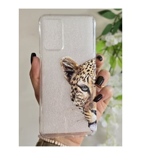 OPPO A16 / OPPO A55 Uyumlu Leopar Desenli Şeffaf Telefon Kılıfı