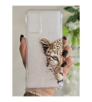 OPPO A16 / OPPO A55 Uyumlu Leopar Desenli Şeffaf Telefon Kılıfı