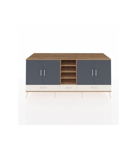 Kronos Konsol 8 Raflı 3 Çekmeceli 4 Kapaklı 220x59x99 Çam-Antrasit/Aytaşı