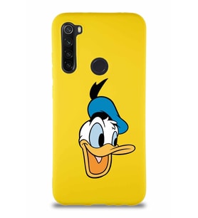 Xiaomi Redmi Note 8 Soft Premier Kapak Donald Duck-A Tasarımlı Silikon Kılıf - Sarı (Şeffaf)