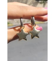 Zirkon Taşlı Balon Yıldız Küpe