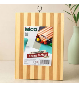 Bambu Kesme Tahtası 24x34x1.3 cm - Metal Kulplu