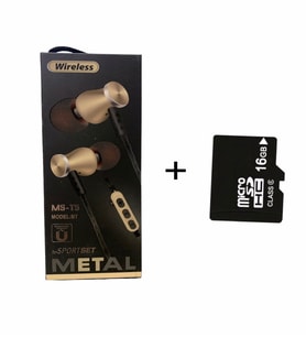 Platoon MS-T5 16 GB Hafıza Kartı Hediyeli Bluetooth Kulaklık MP3 Çalar (Altın)