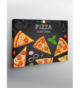 Kanvas Tablo Renkli Pizza Tasarımı