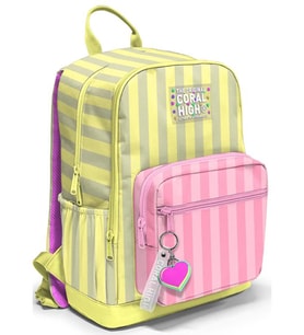 Coral High Pembe Sarı Çizgi Desenli Okul Sırt Çantası 33223
