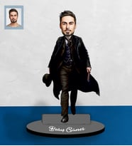 Kişiye Özel Kabadayı Karikatürlü Ahşap Biblo Bay-2