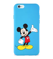 Apple iPhone 6 S Uyumlu Lansman Kılıf Mickey Mouse Tasarımlı Altı Kapalı İçi Kadife Kaplı  Kapak (Şeffaf)