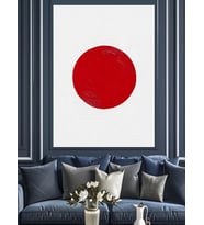 Kırmızı Daire Japon Bayrağı Dekoratif Kanvas - Mdf Ahşap Tablo